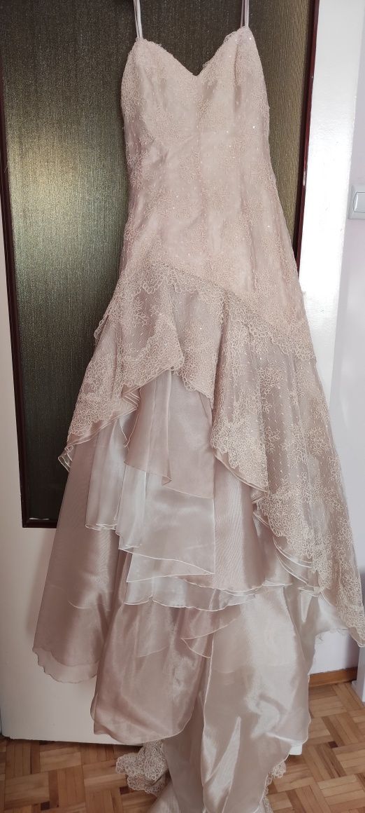 Suknia ślubna Cymbeline - Kolor ecru beżowa - Rozmiar XS, 34