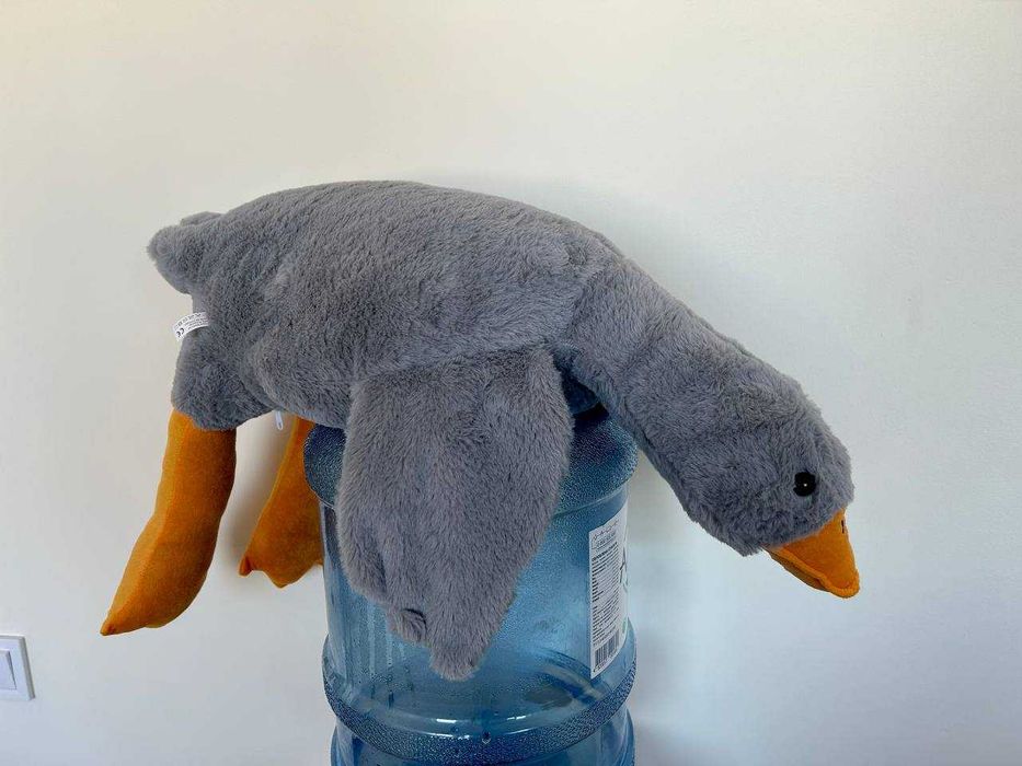 Іграшка Гусак Подушка 90см Оригінал, Гусь Обнімусь Сірий