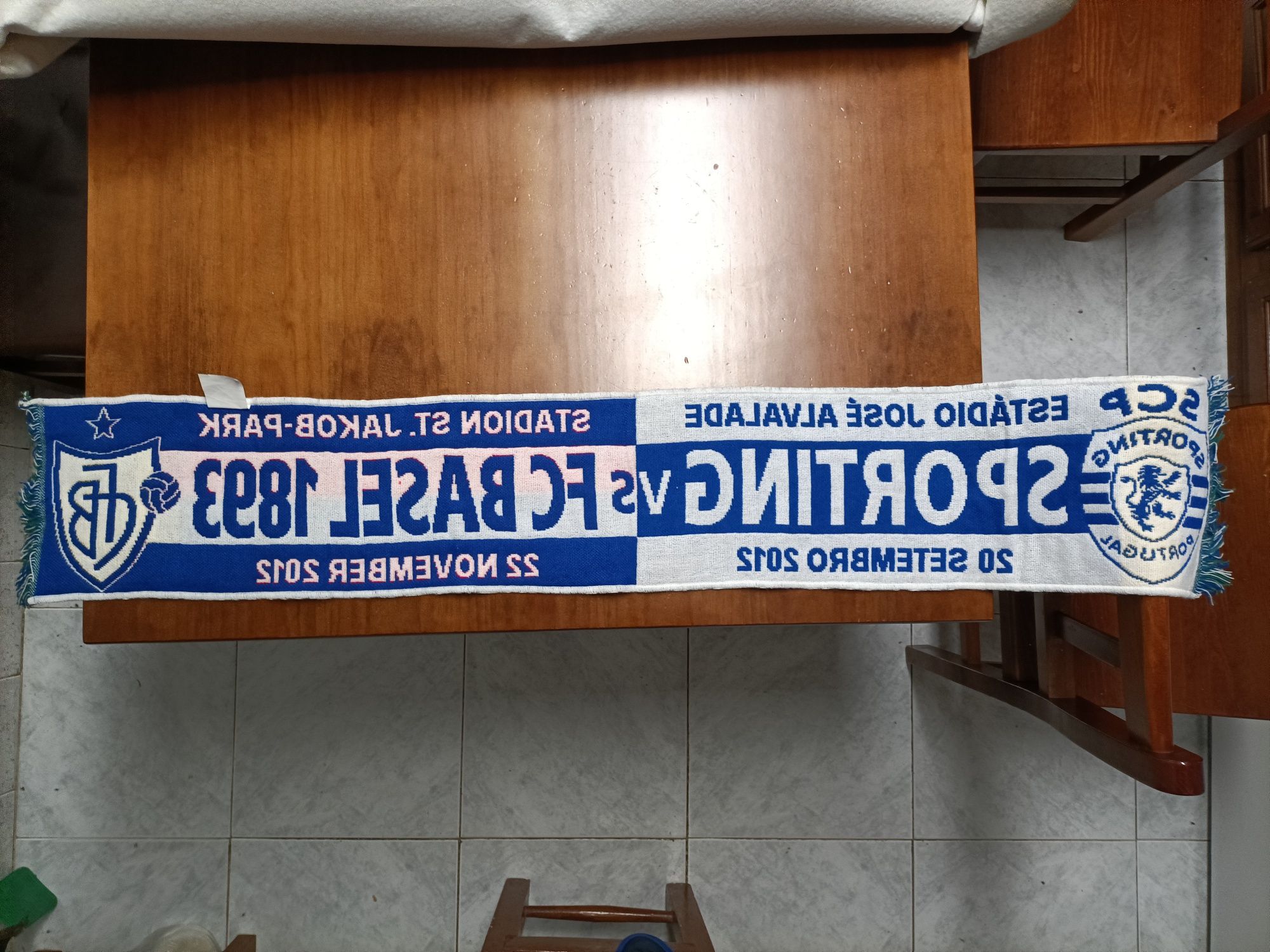 Cachecol do Sporting clube de Portugal vs FC  Basel  1893 (original)