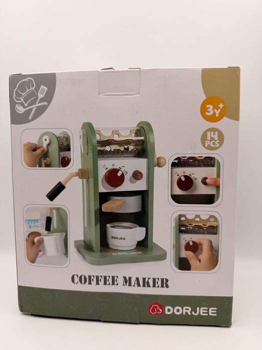 Drewniany zestaw do zabawy w ekspres do kawy z młynkiem