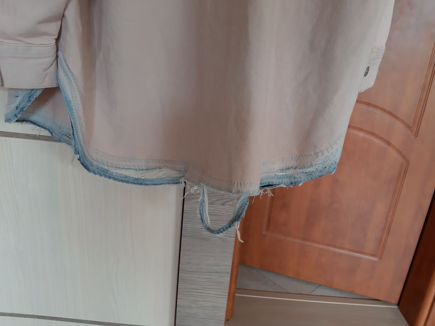 Katana zara jeans denim różowa oversize kurtka płaszczyk nowa metka tk