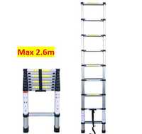 Escada Telescópica extensível em alumínio 2.6M /5M - Portes grátis!!