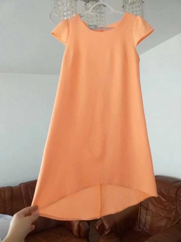 Oranżowa sukienka na lato, rozmiar 38