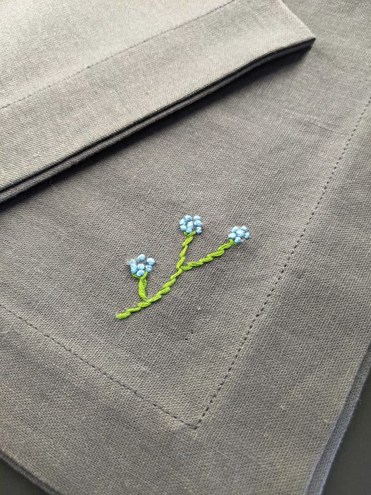 Плейсмати 2 од., натуральний льон, ручна вишивка, серветки.