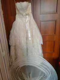 Сукня весільна, колір -шампань, розмір s