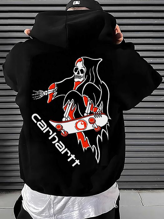 С М Л ХЛ » Худи Carhartt Grim » Биг Лого Принт » Кофта зипка Кархарт