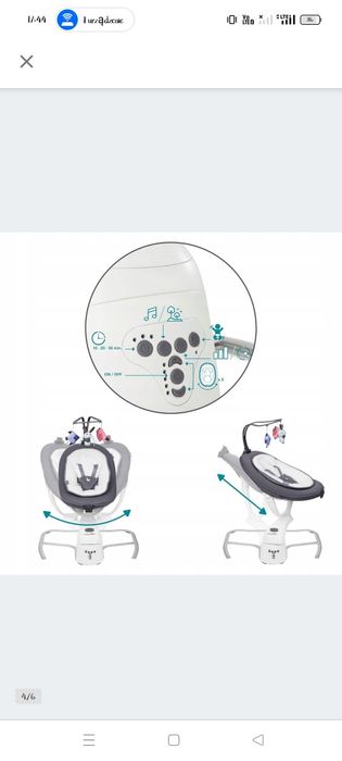 Leżaczek Babymoov Swoon Motion Zinc szaro-biały