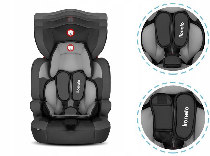 Fotelik samochodowy Levi One Black 9-36kg regulowany zagłówek
