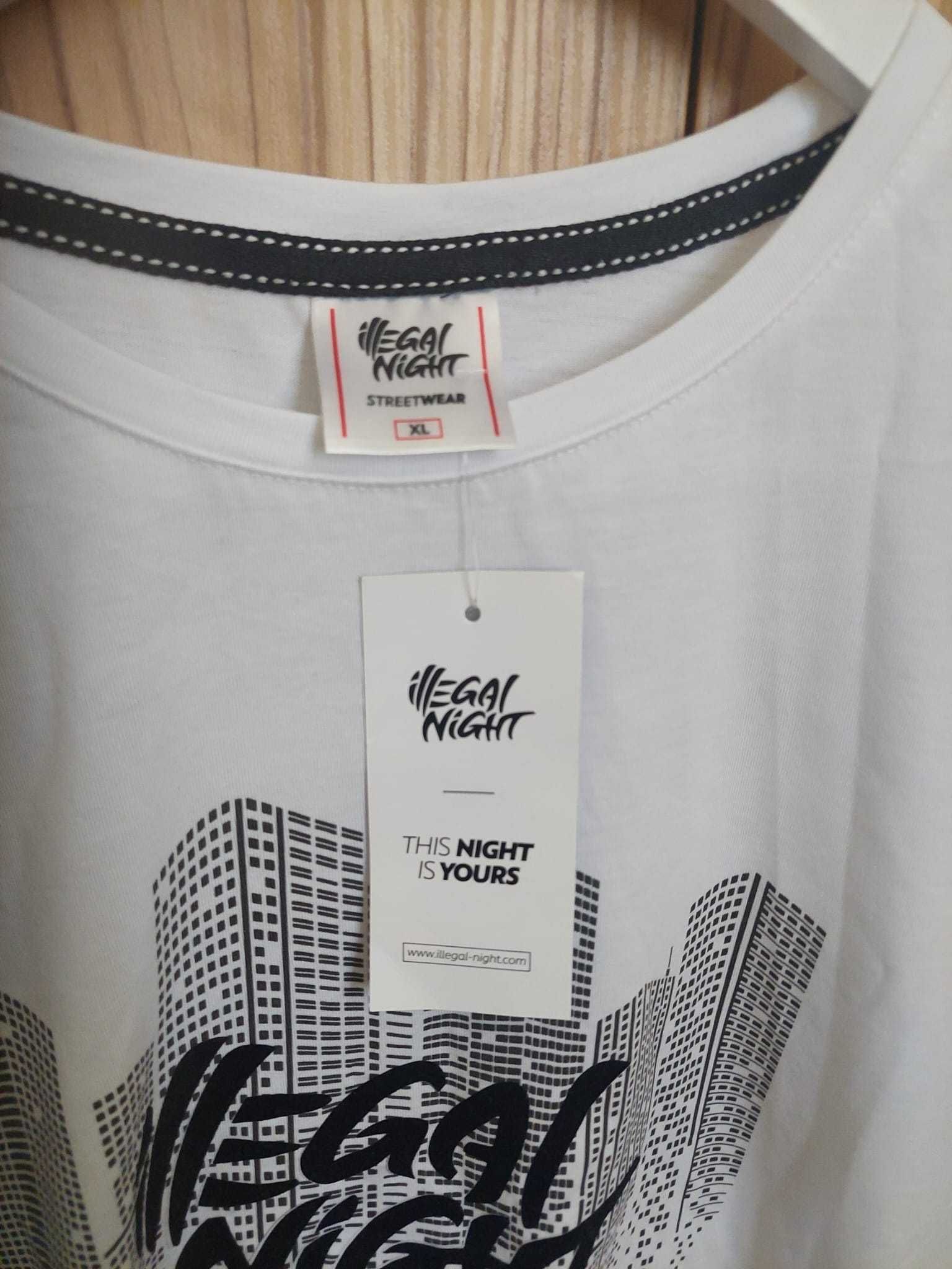 Biała koszulka illegal night rozmiar XL stan 10/10