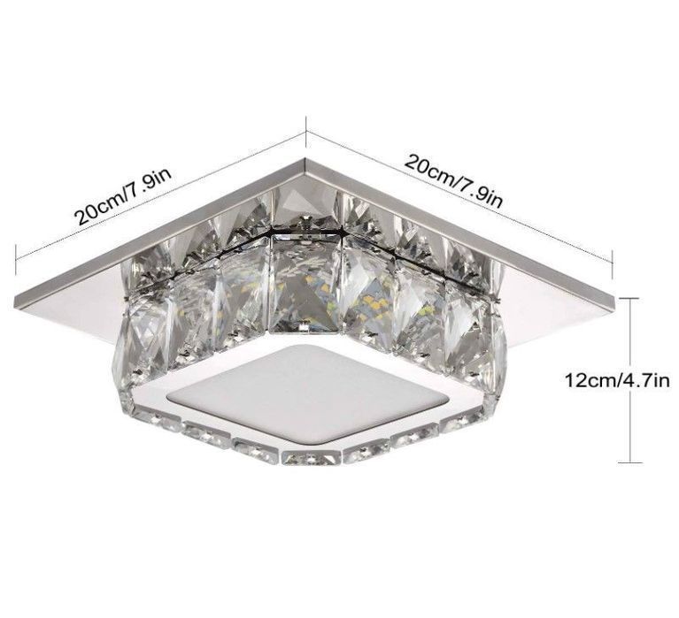 Lampa Sufitowa Kryształowa Led 12W