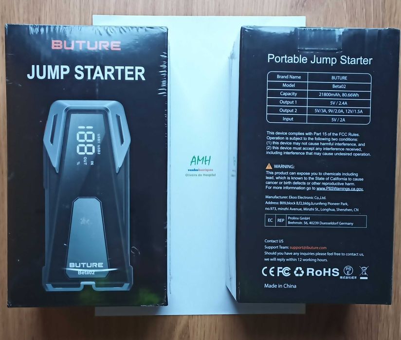 Jump starter 2500A booster 21800mAh power bank arranque bateria