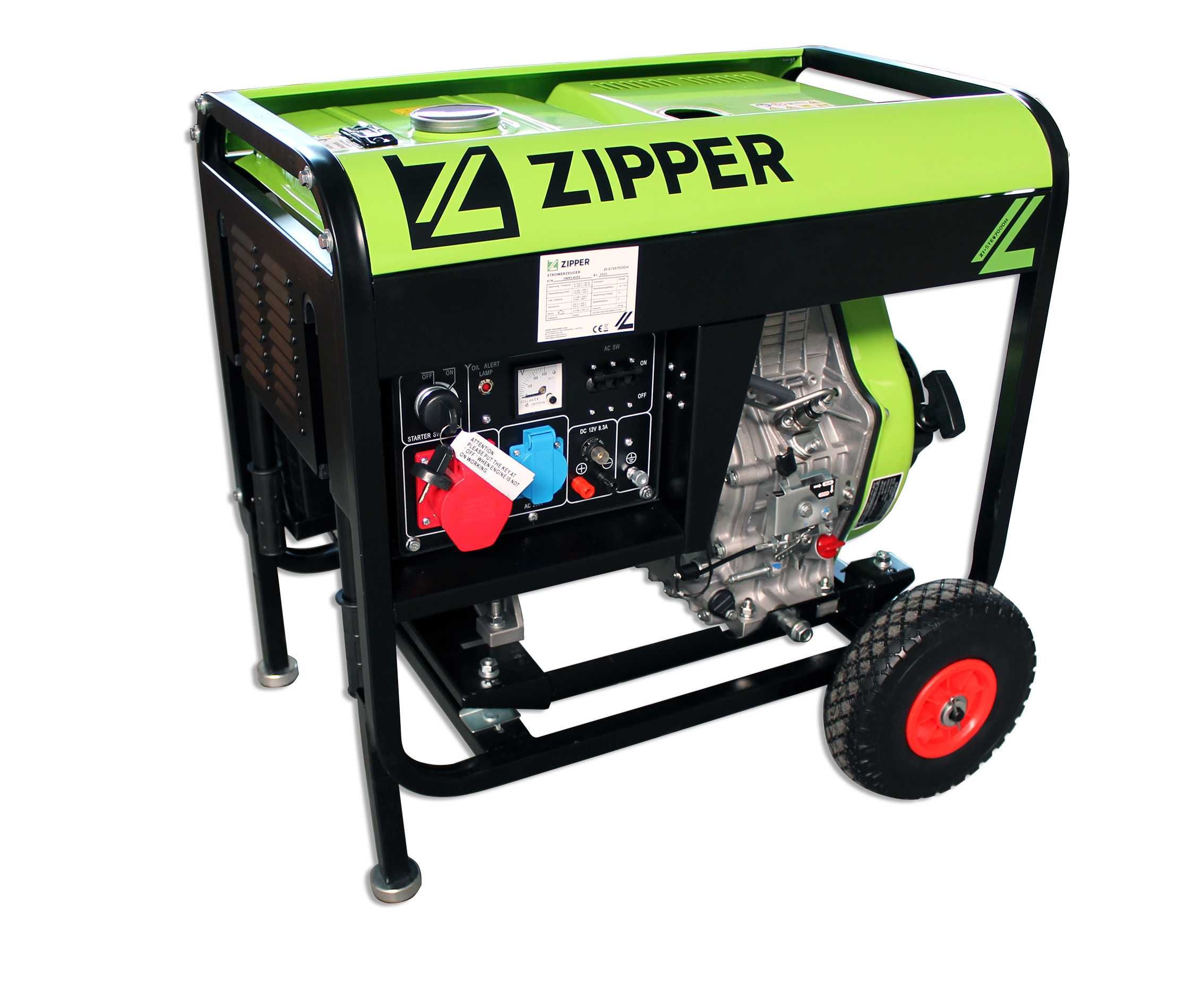 Generator Agregat Prądu AVR Diesel 6,5kW 230/400V e-start szarpak koła