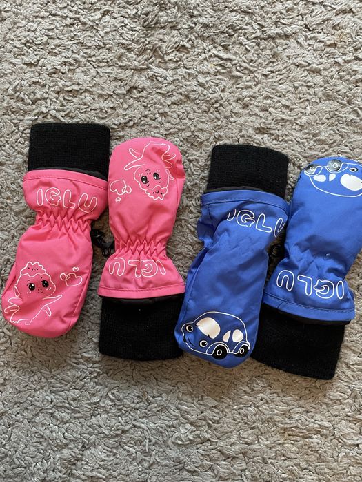 Краги рукавички зимові для хлопчика і дівчинки двійнят  на рік