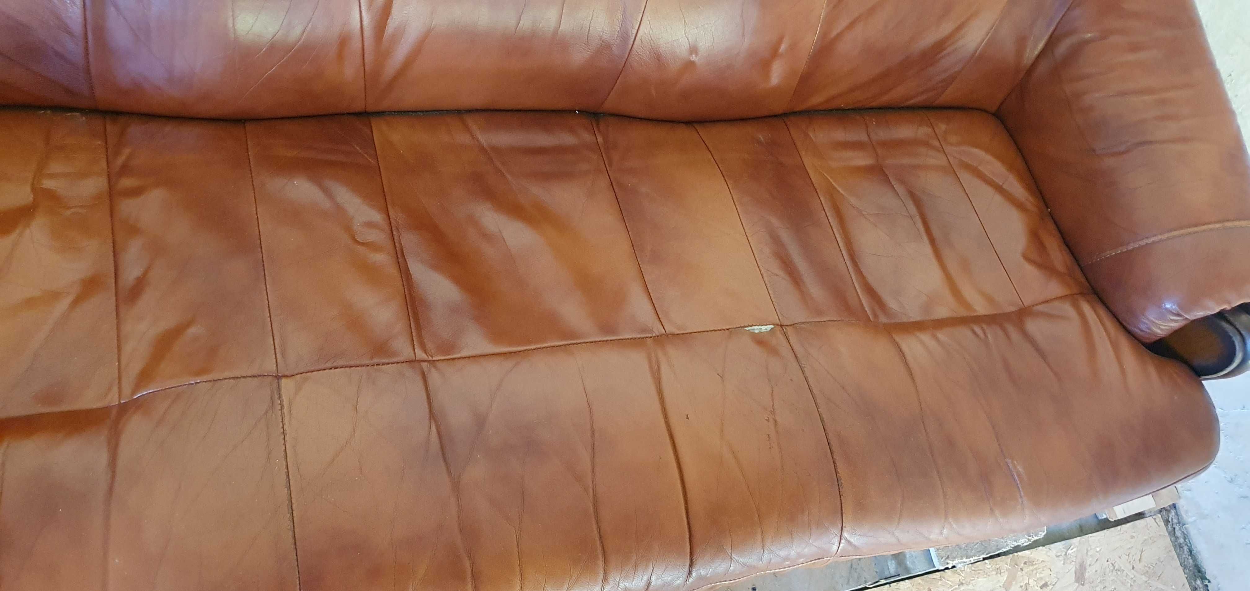 Sofa skórzana 3 osobowa rozkładana z funkcją spania