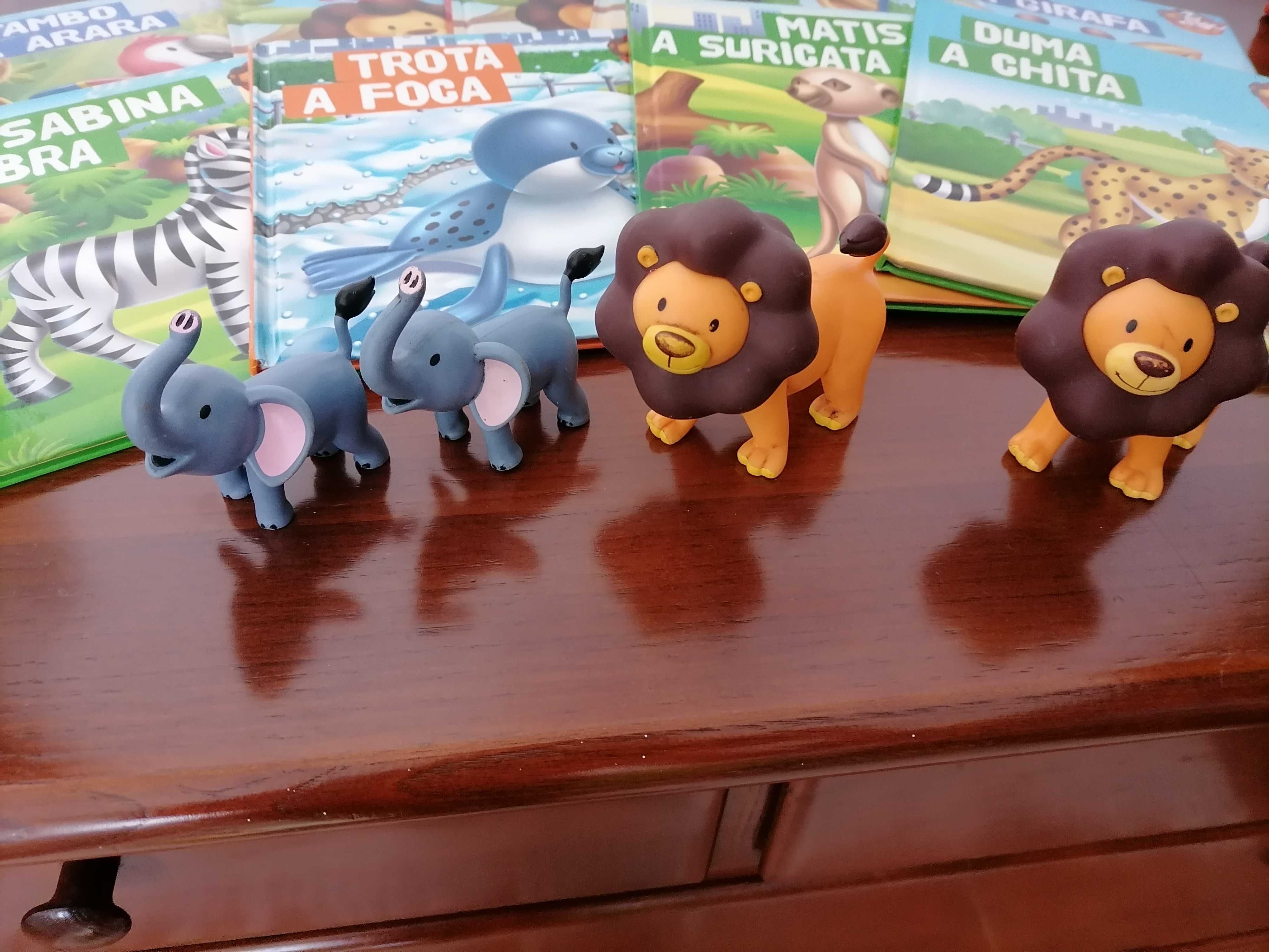 Livros e figuras os meus animais do zoo