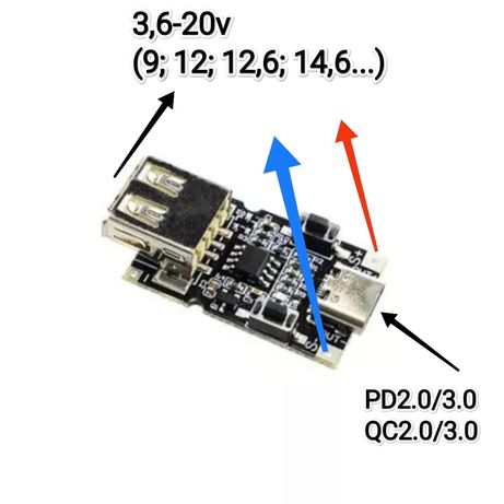 Триггер PD QC 2.0 3.0 швидкої зарядки 3,6-20v