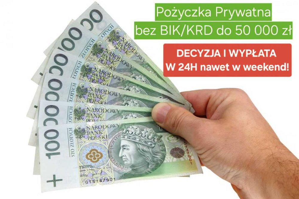 Pożyczka Prywatna bez BIK/KRD - kredyt prywatny na umowę do 50 000 zł
