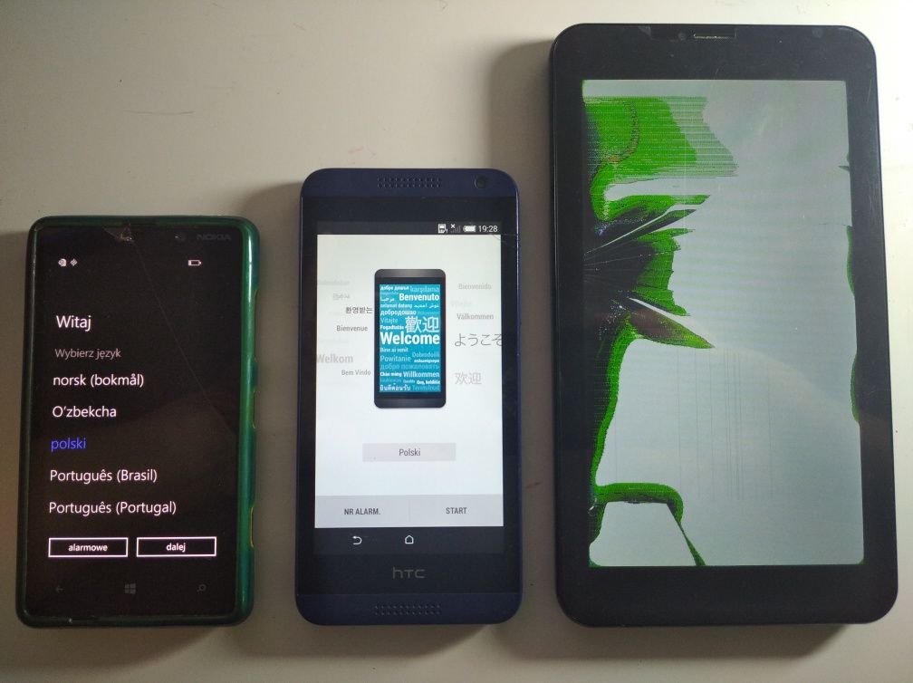 Phablet Nexo Smart 7" + HTC Desire 610 + Nokia Lumia 820.1 Uszkodzone