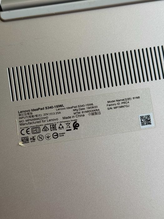 Ноутбук Lenovo IdeaPad S340-15IWL (81N800XKRA) Core i5 8GB SSD 512GB