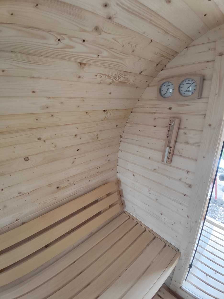 Sauna Ogrodowa beczka 250cm Piec elektryczny 9kW