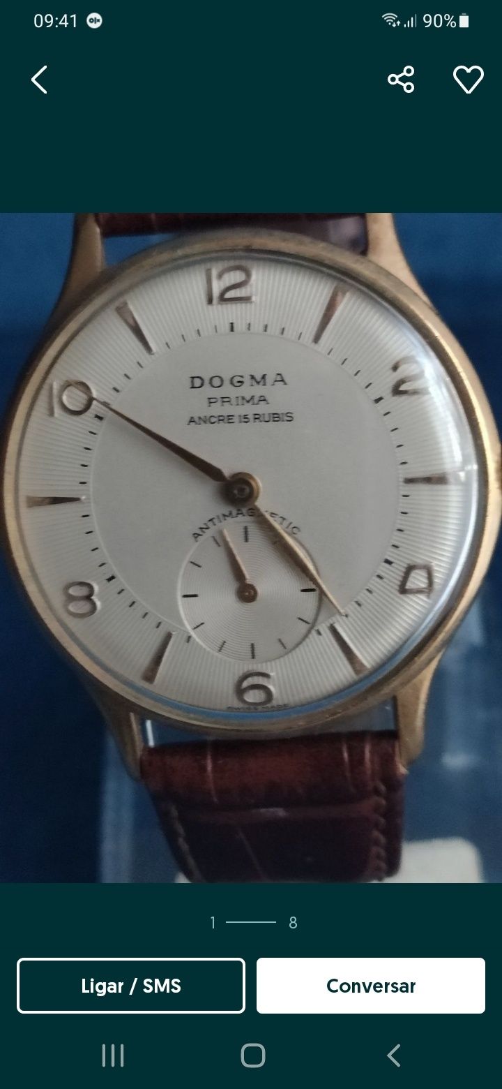Relógio Dogma movimento corda manual