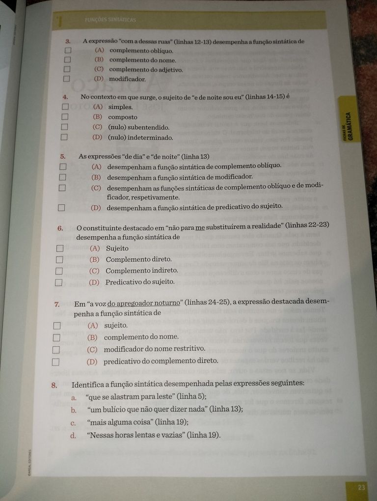 Manual de Português "Palavras" do 12° ano