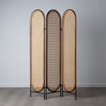 Biombo Rattan e Metal - 3 Partes - 127X6,50X180CM By Arcoazul
