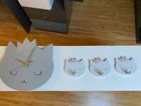 Zegar i wieszaki kotki Home&you