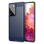 Carbon Case elastyczne etui pokrowiec Samsung Galaxy S21 Ultra 5G nieb