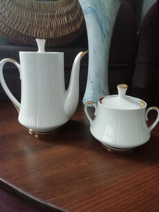 Ваза стекло, чашка, чайник сахарница Довбыш Городница ссср