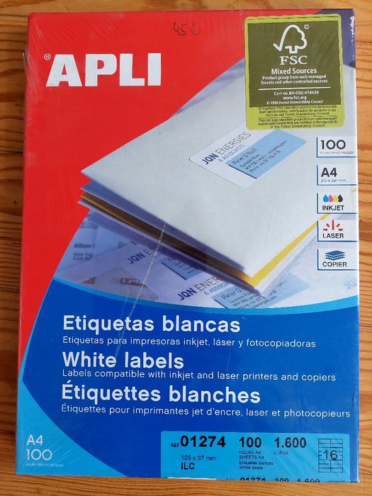 Caixa de etiquetas Apli