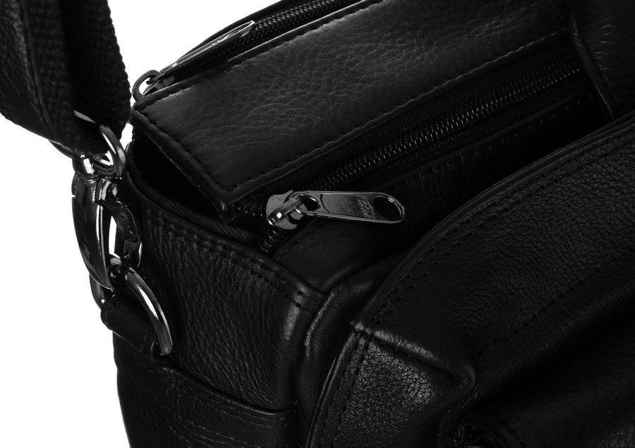 elegancka skórzana torba na laptopa ze schowkami