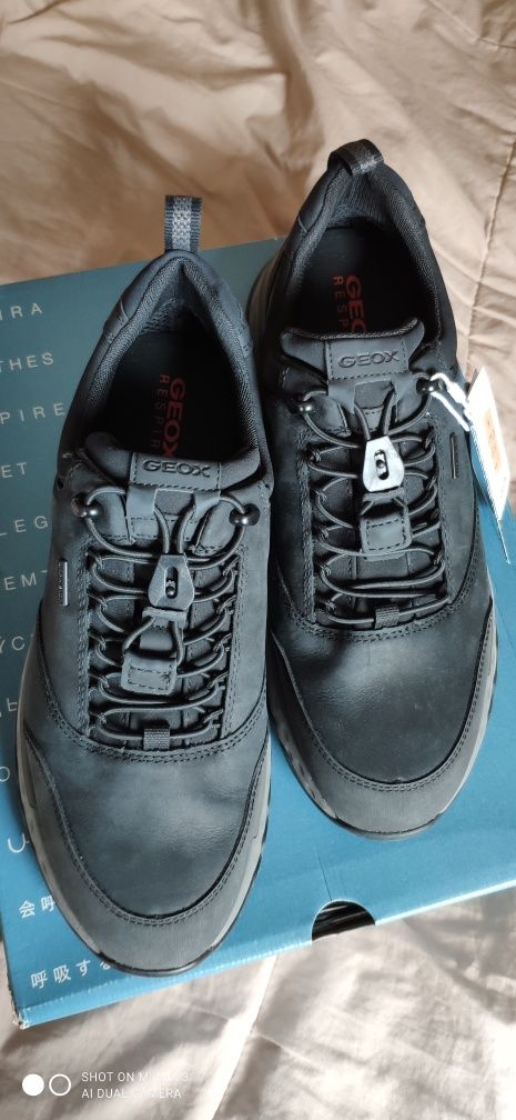 Geox Sterrato czarne skórzane sneakersy rozm 43