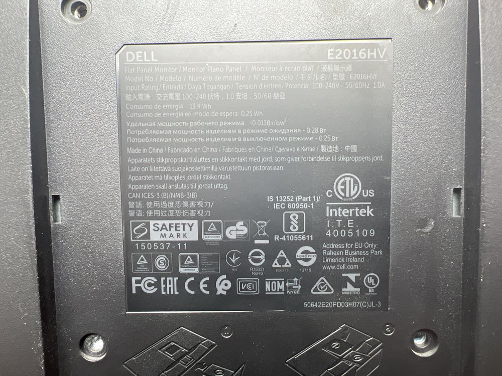 Monitor Dell E2016HV