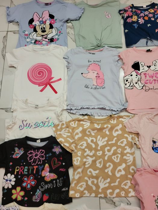 Zestaw/Koszulki krótki rękaw dla dziewczynki roz 129/134