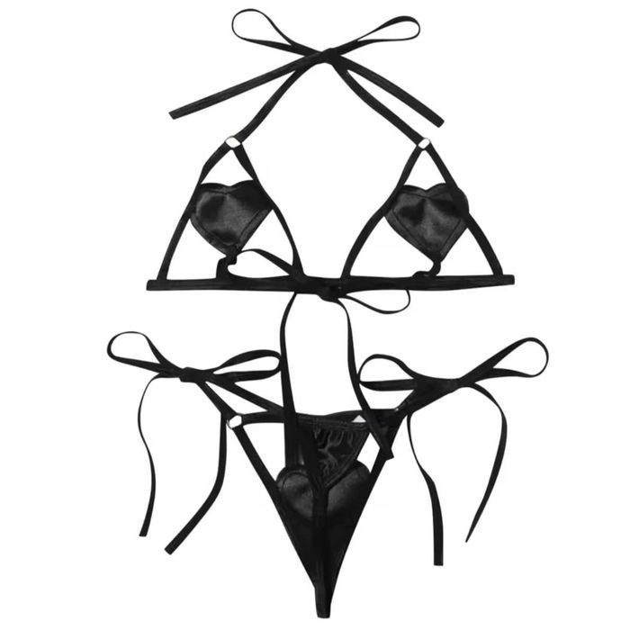 Эротическое сексуальное белье с сердечками Нижнее женское белье