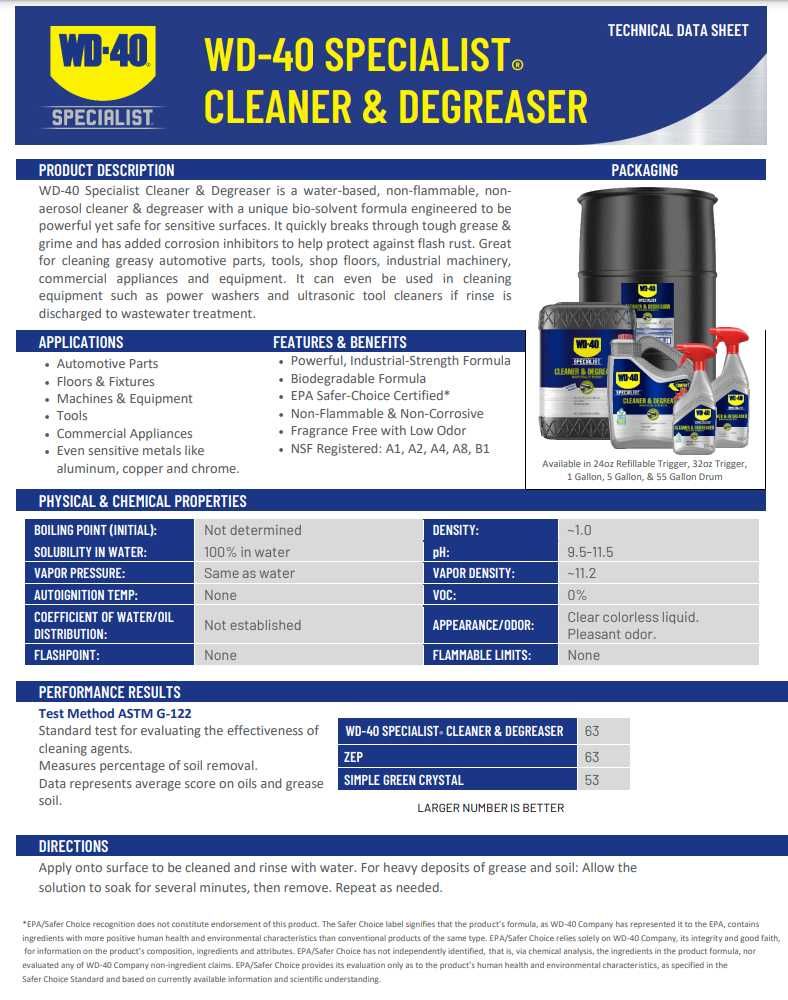 WD-40 Specialist® Cleaner & Degreaser. Czyszcząco-odtłuszczający 3,78L