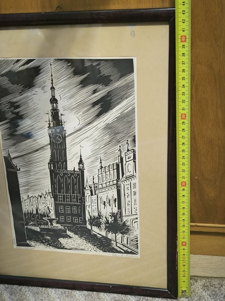 Grafika Poznań Ratusz Stefan Rassalski PRL