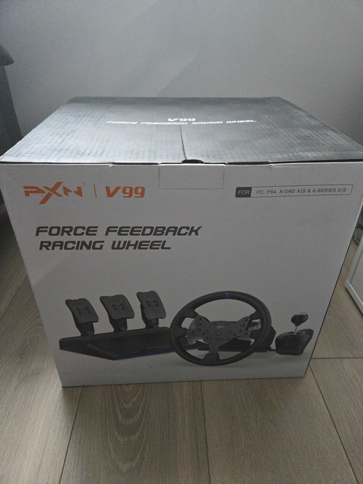 Kierownica PXN-V99 z Pedałami i Skrzynią Biegów PC PS4 XBOX SWITCH 900