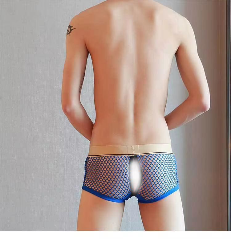 Męskie Siateczkowe Bokserki Jockstrap Otwarte z Przodu i z Tyłu - S