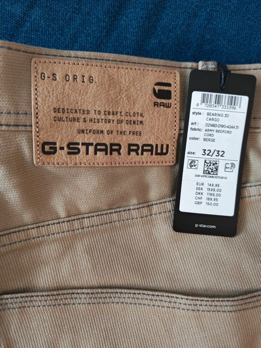 Spodnie G-Star RAV model Bearing Cargo rozmiar 32/32