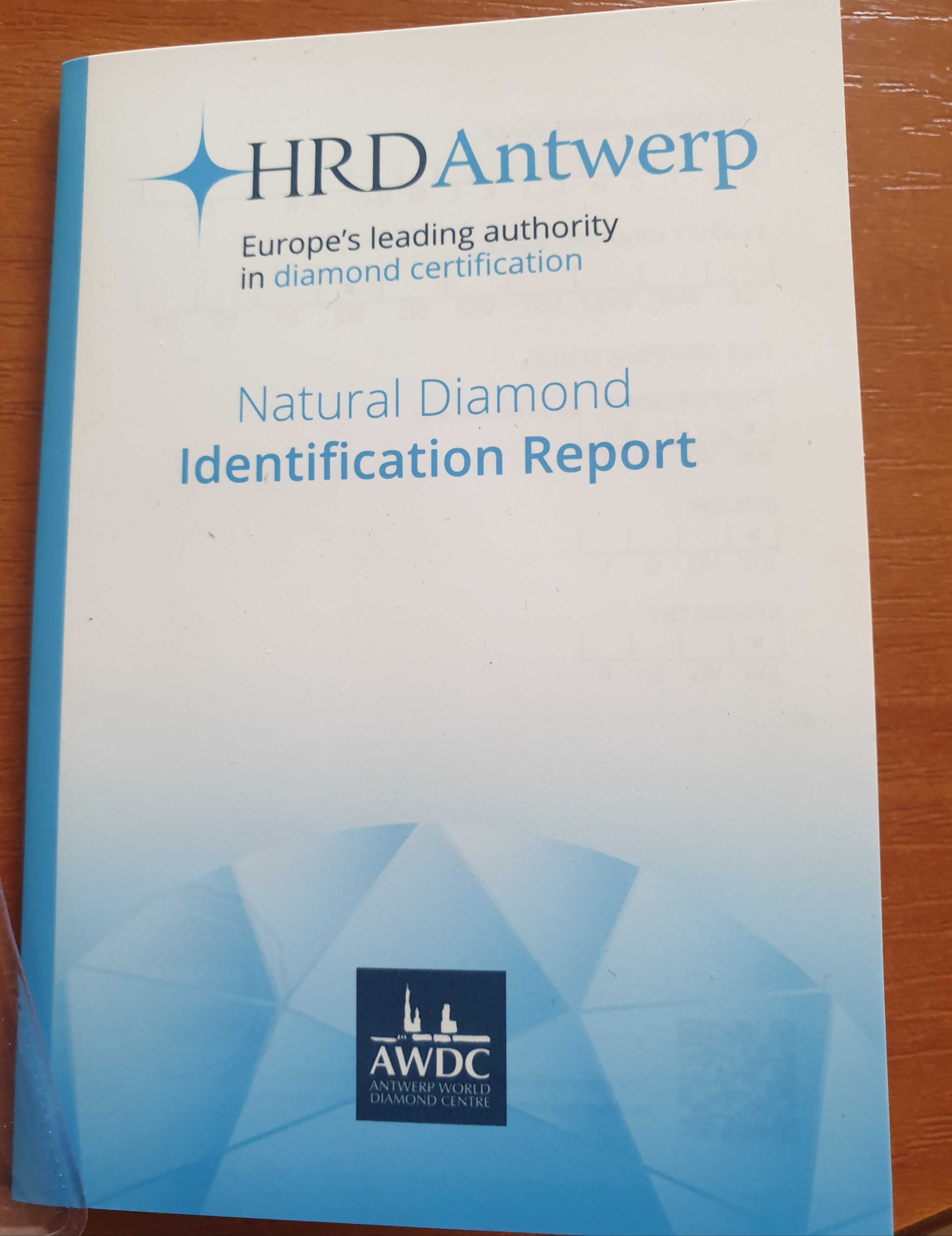 Pierścionek zaręczynowy z brylantem 0,57 CT H Si2 Certyfikat HRD 3x Ex