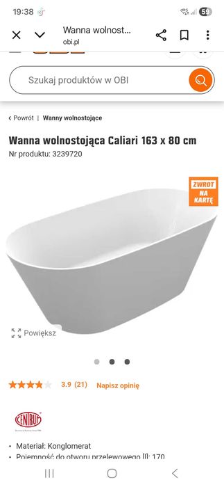 Wanna wolnostojąca