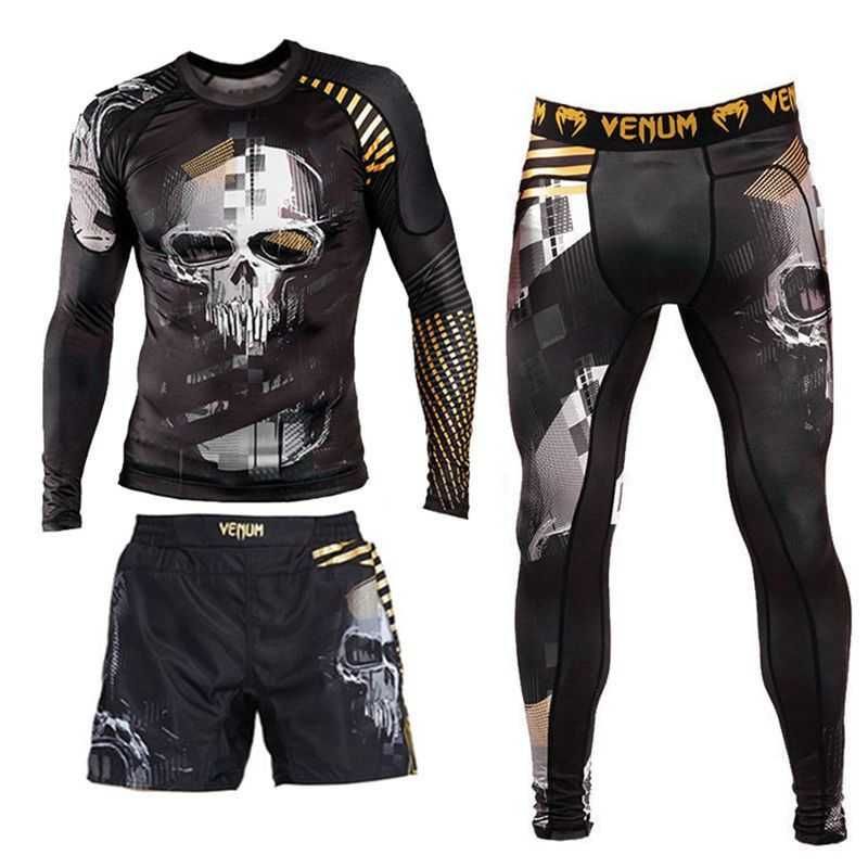 Venum Комплект 3 в 1 Scull рашгард, футболка, шорты, леггинсы!