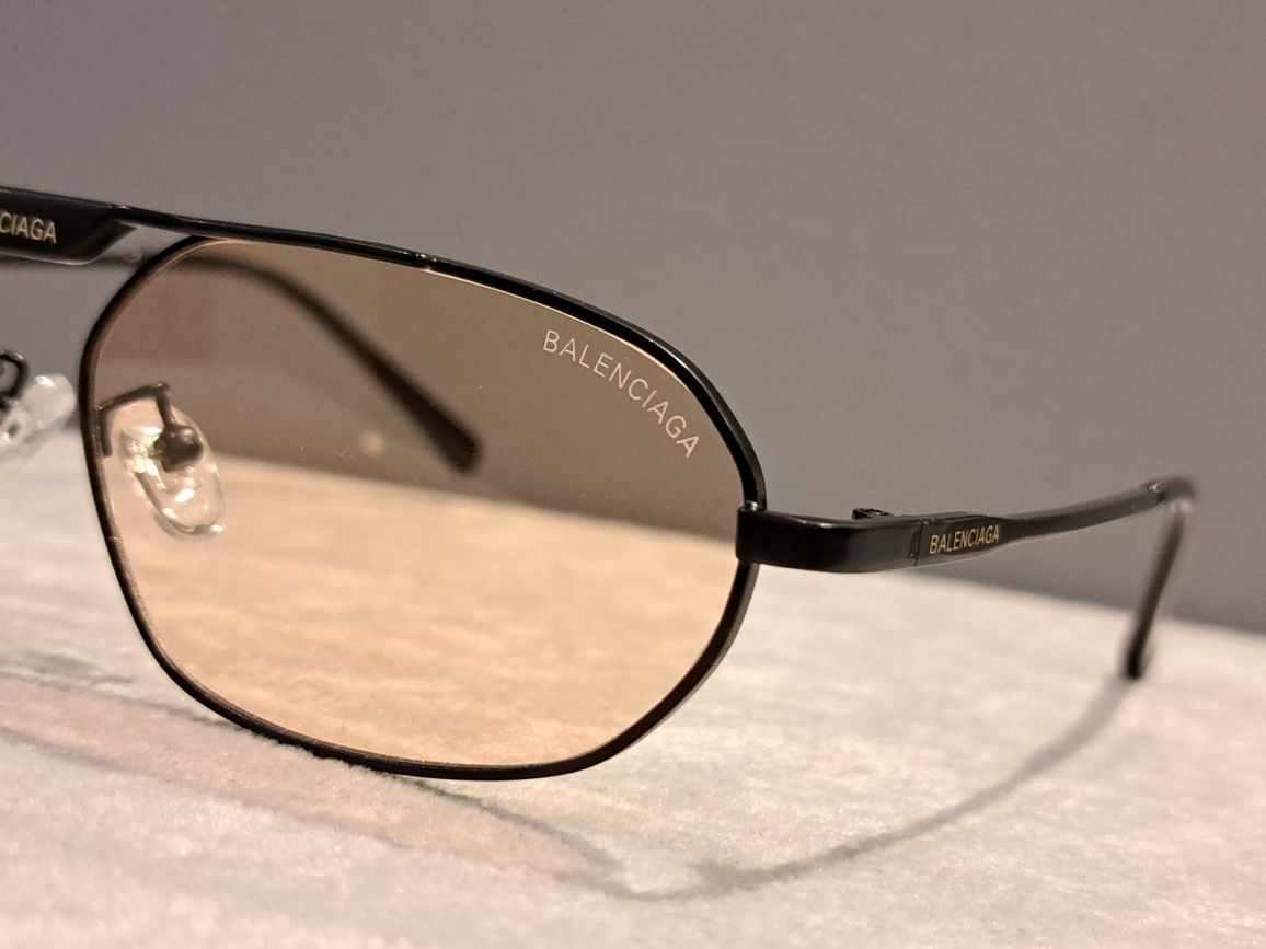 BALENCIAGA czarne nowe modne okulary unisex damskie logo