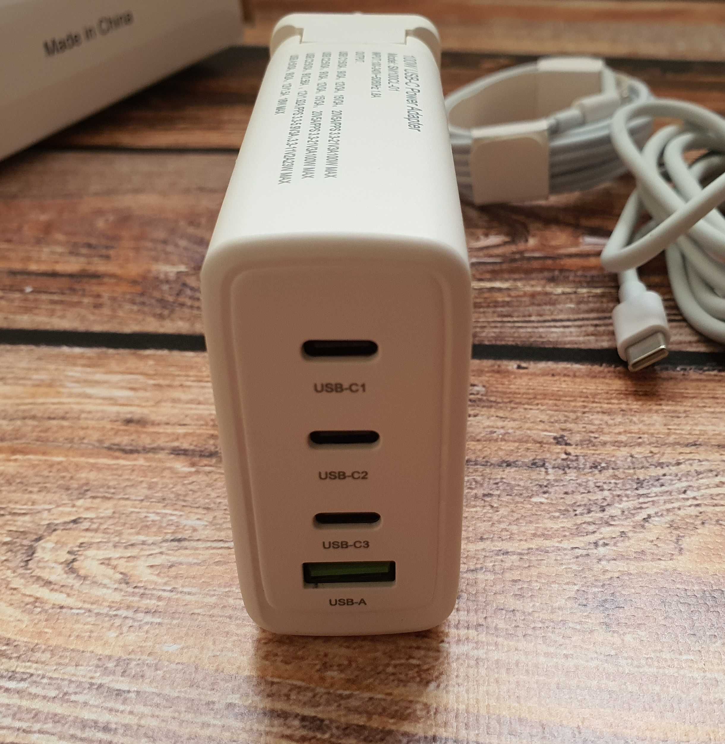 Ładowarka USB C, 100 W, 4 porty USB C Z Kablem