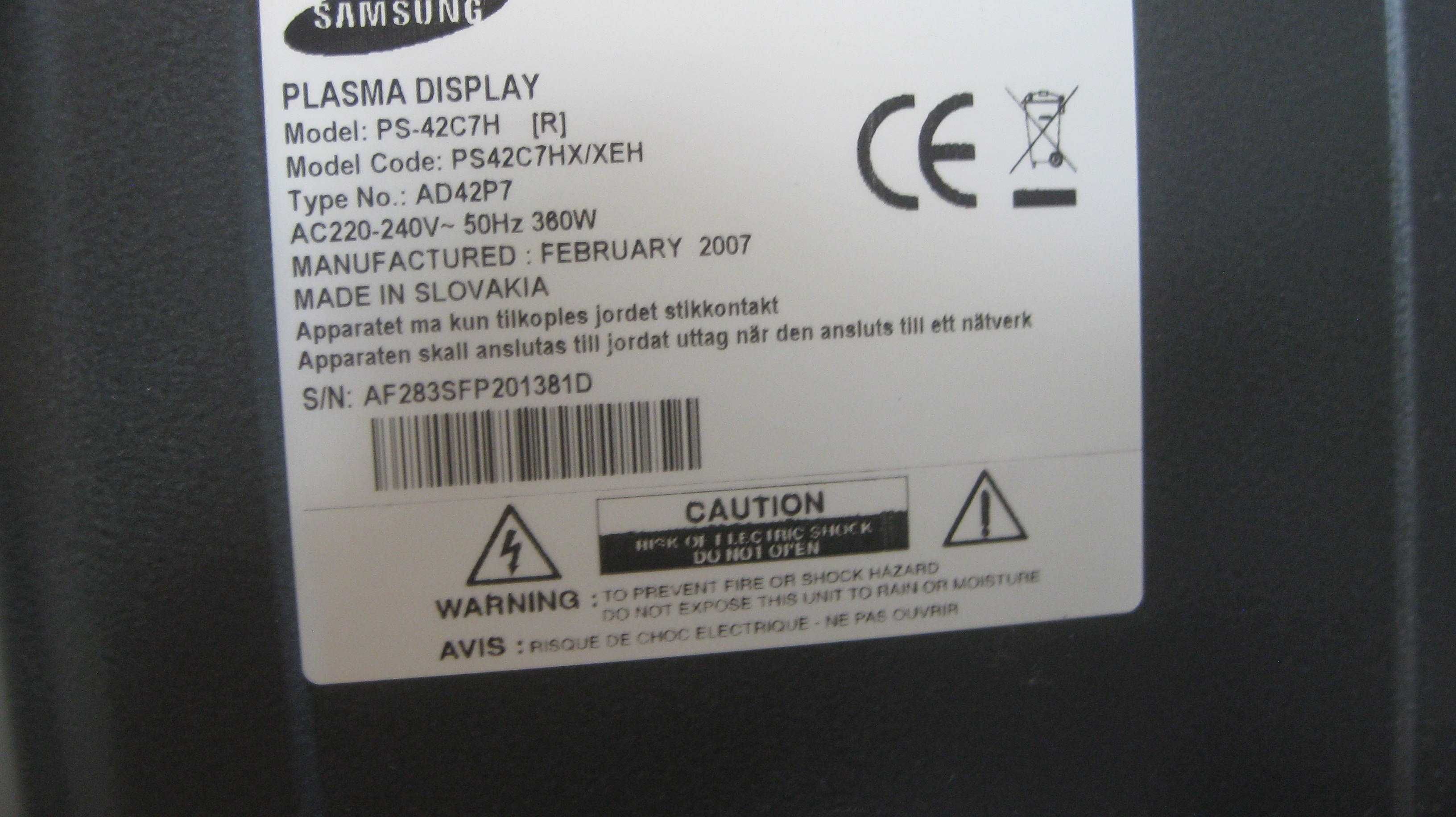 telewizor 42" SAMSUNG Plazma