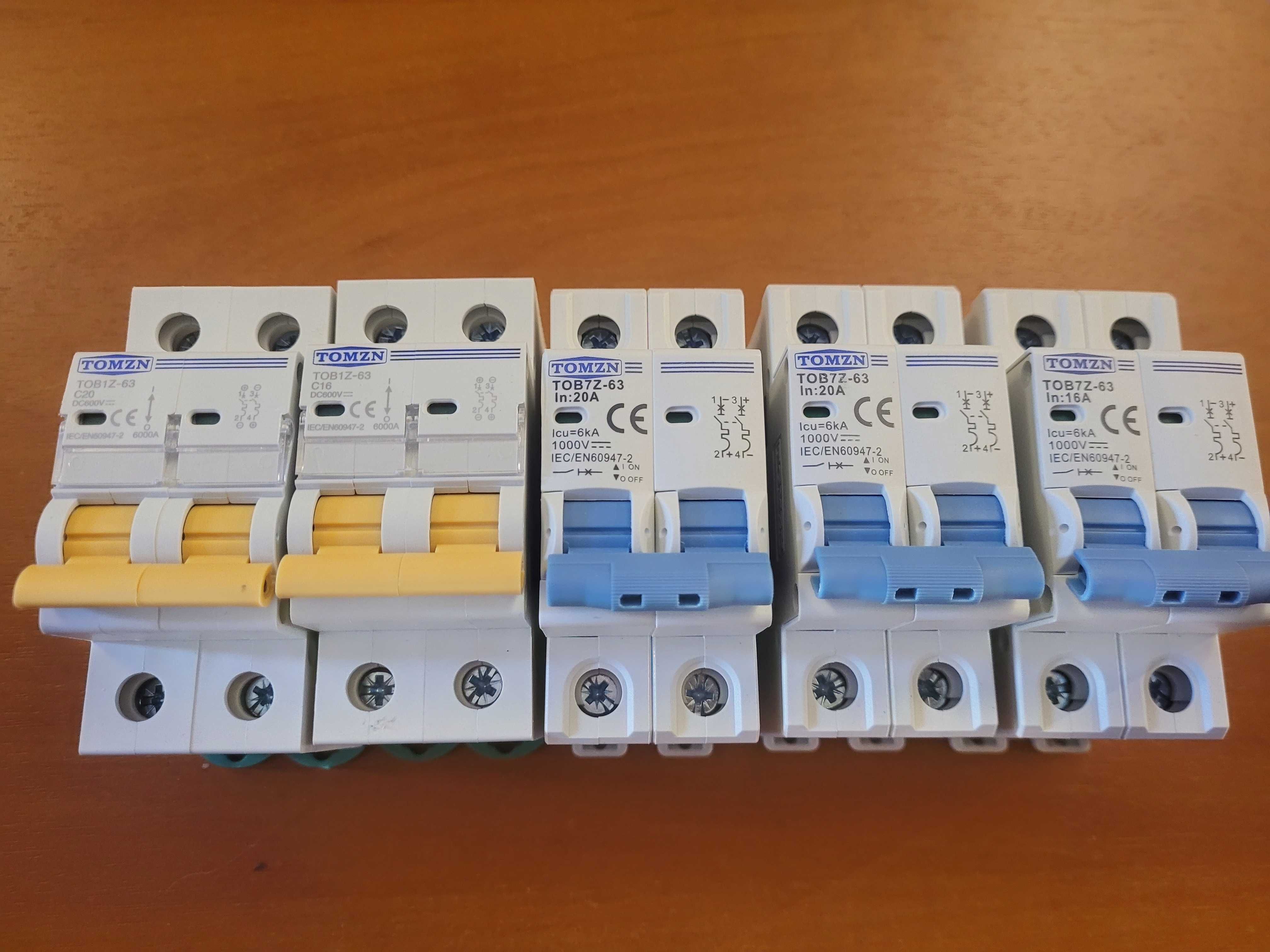 Автомат АС DC Tomzn 16A 20А 25A 32A 40А 50А 63A 100А 125A 200А 250А