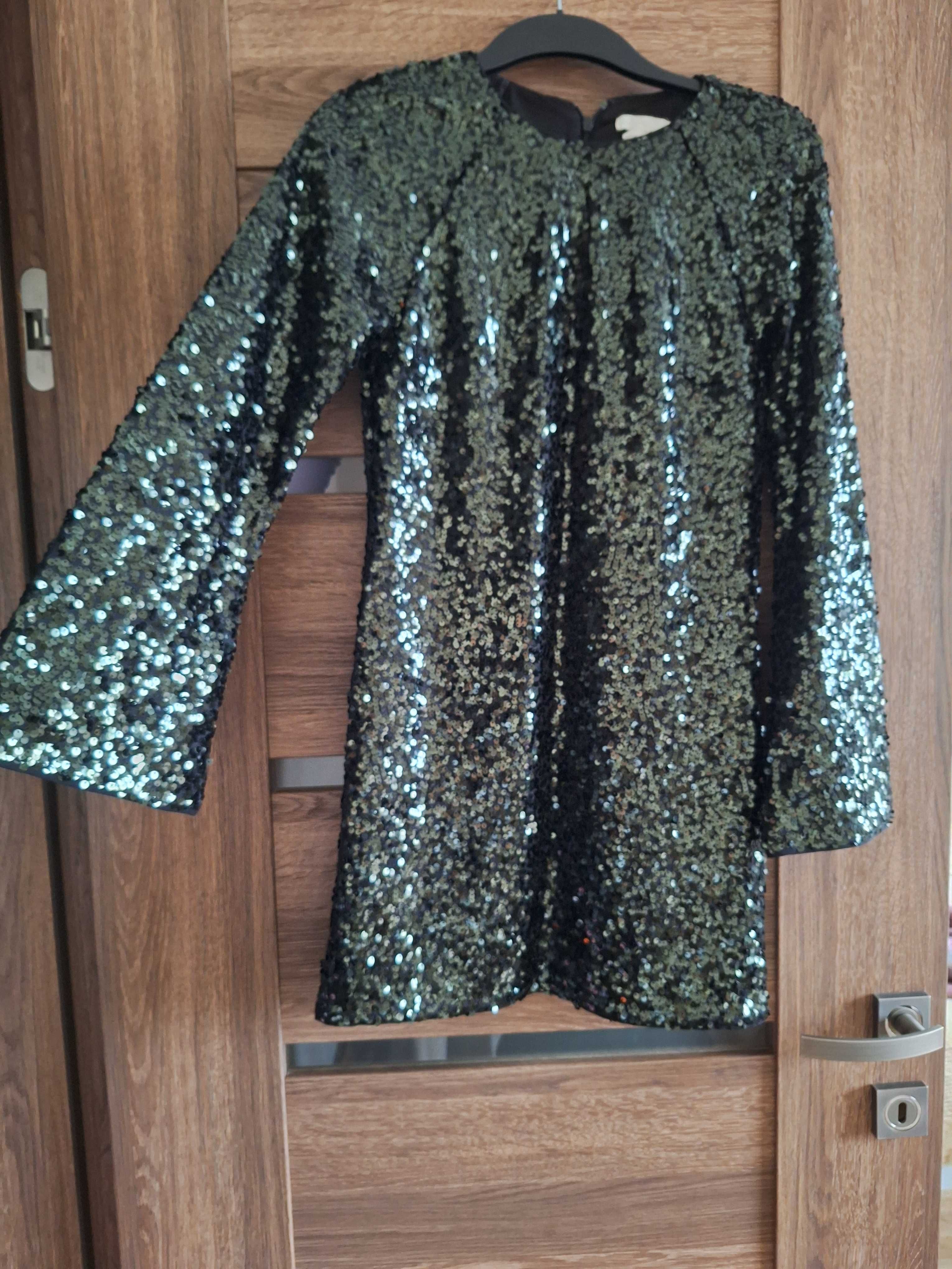 Sukienka cekinowa H&M rozm. XS