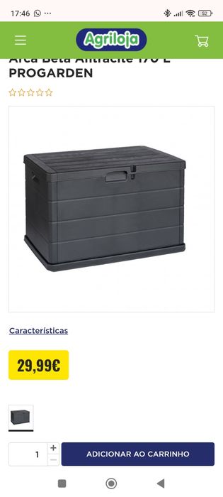 Caixa de jardim exterior 170 L